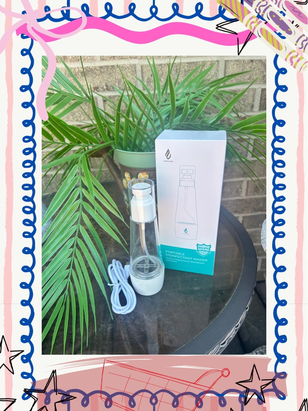 Carcuume Portable Disinfectant Maker - White/Teal Packaging